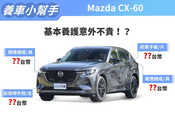 2024年式Mazda CX-60養車成本 豪華馬自達好養嗎？ 18079