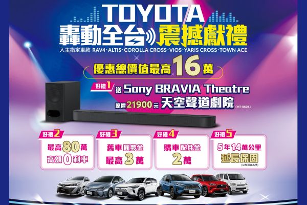 7月入主Toyota送五大好禮 總價值最高超過16萬！ 20356
